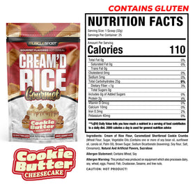 Musclesport Cream'd Rice Gourmet flavor inclusions closeup—real food bits enhance taste and enjoyment.