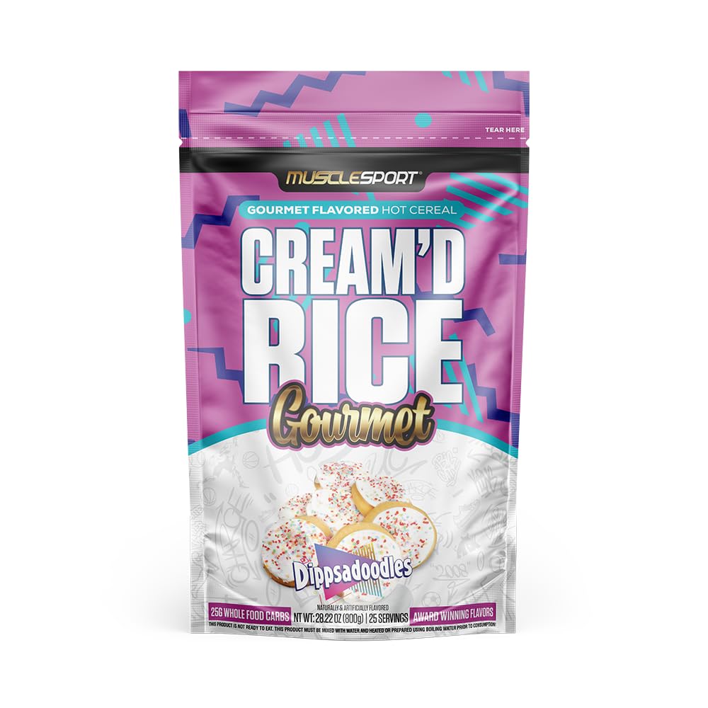 Musclesport Cream'd Rice Gourmet with premium flavor inclusions for indulgent taste.