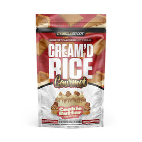 Musclesport Cream'd Rice Gourmet hot cereal bowl—creamy texture ideal for athletes.