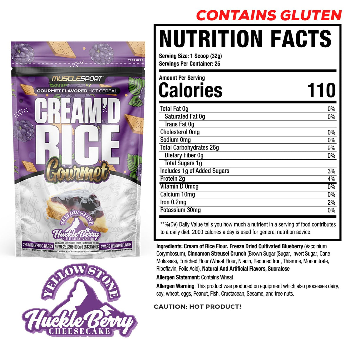 Musclesport Cream'd Rice Gourmet topped bowl illustrating versatile breakfast ideas.