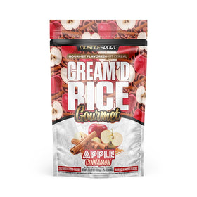 Musclesport Cream'd Rice Gourmet steaming hot cereal, ready to customize with toppings.