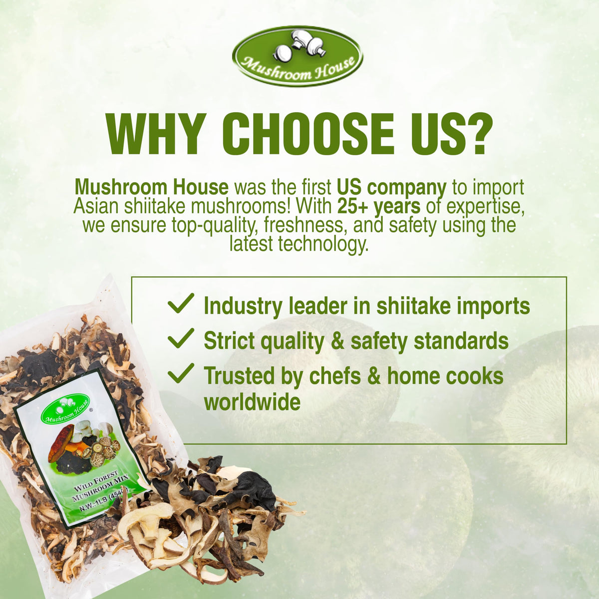 Pantry staple image showing mushrooms ready for plant-based meals.