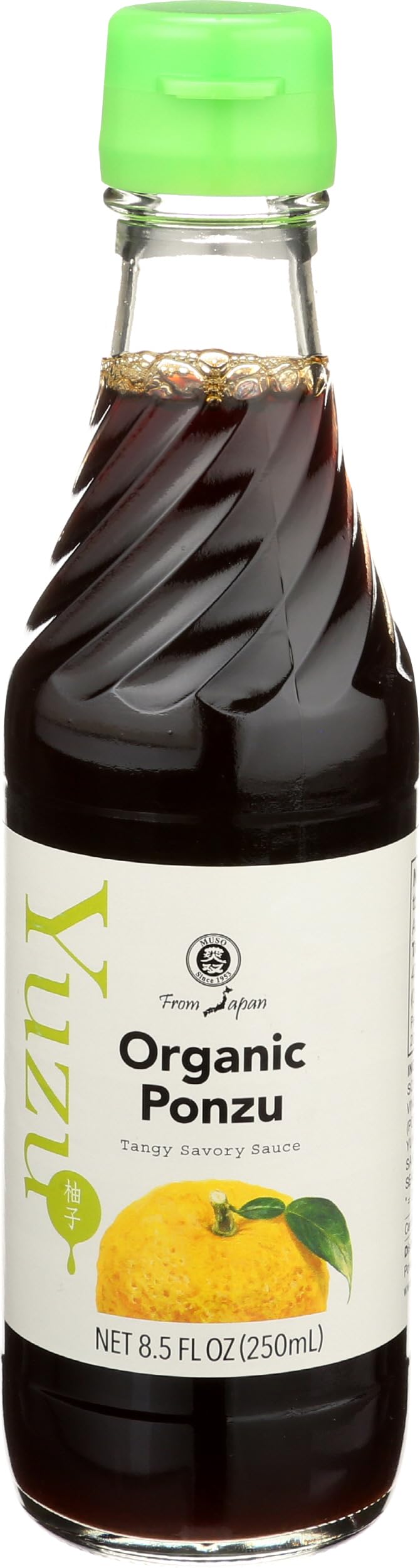 Muso From Japan Ponzu bottle close-up, showcasing citrus-umami aroma ideal for dipping.