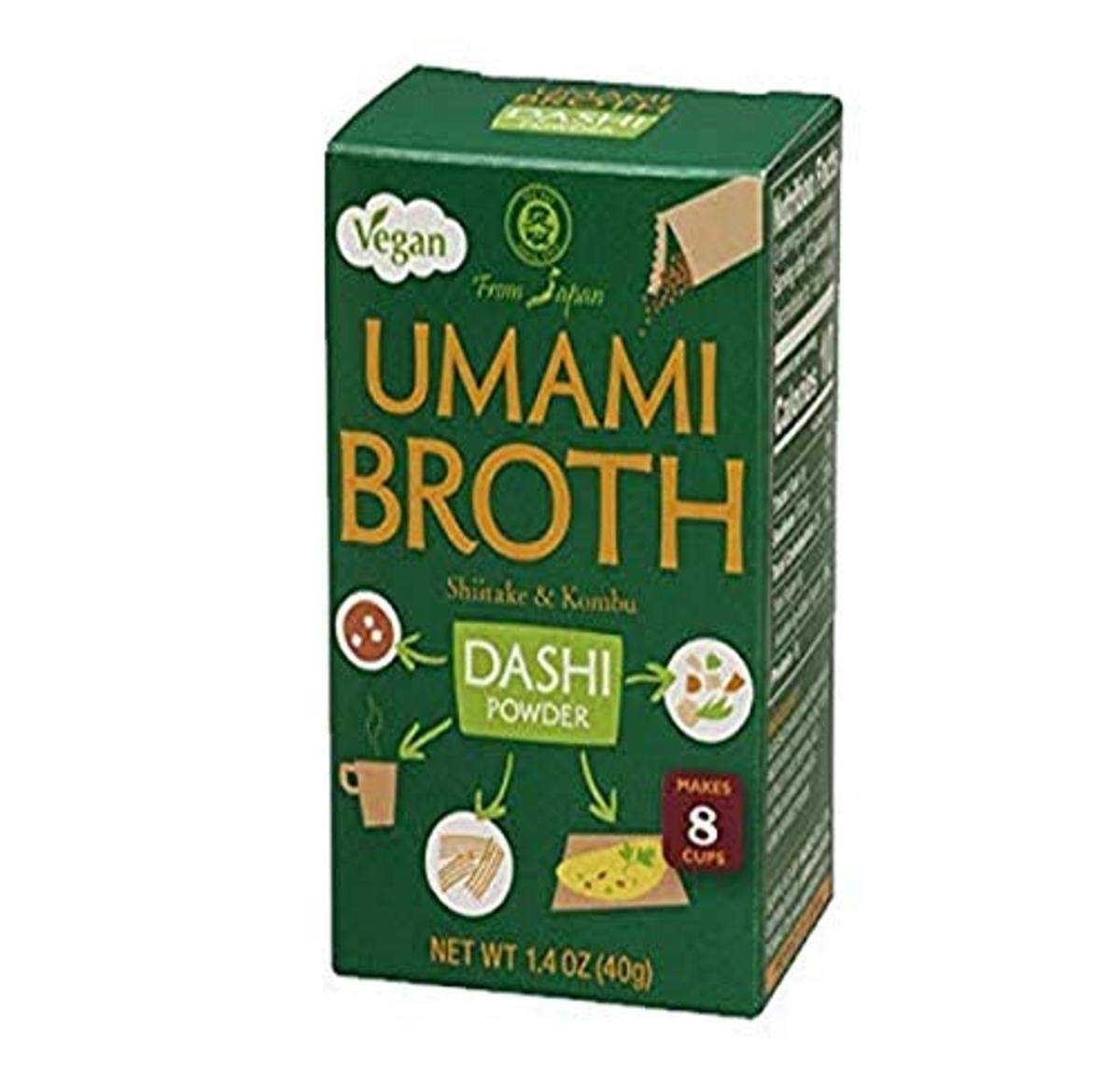 Muso From Japan Umami Dashi Powder packaging—vegan broth base for miso, noodle soups, and ramen.