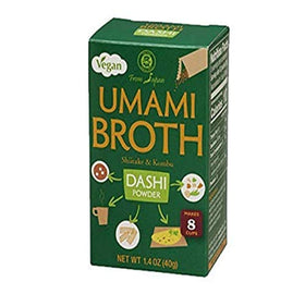 Muso From Japan Umami Dashi Powder packaging—vegan broth base for miso, noodle soups, and ramen.
