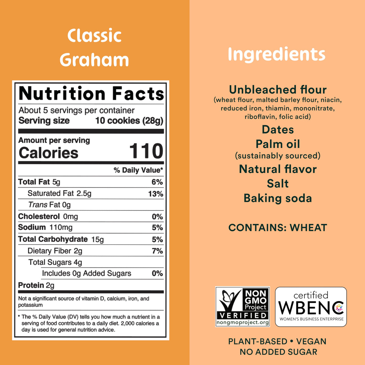 Must Love Classic Graham date-sweetened crackers as a wholesome snack.