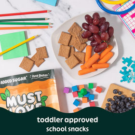 Must Love family snacking display with bulk crackers