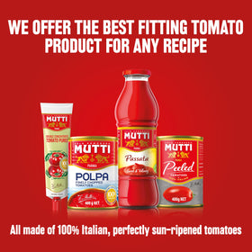 Mutti Crushed Tomatoes Polpa sauce idea bowl – ideal for bruschetta and salsas