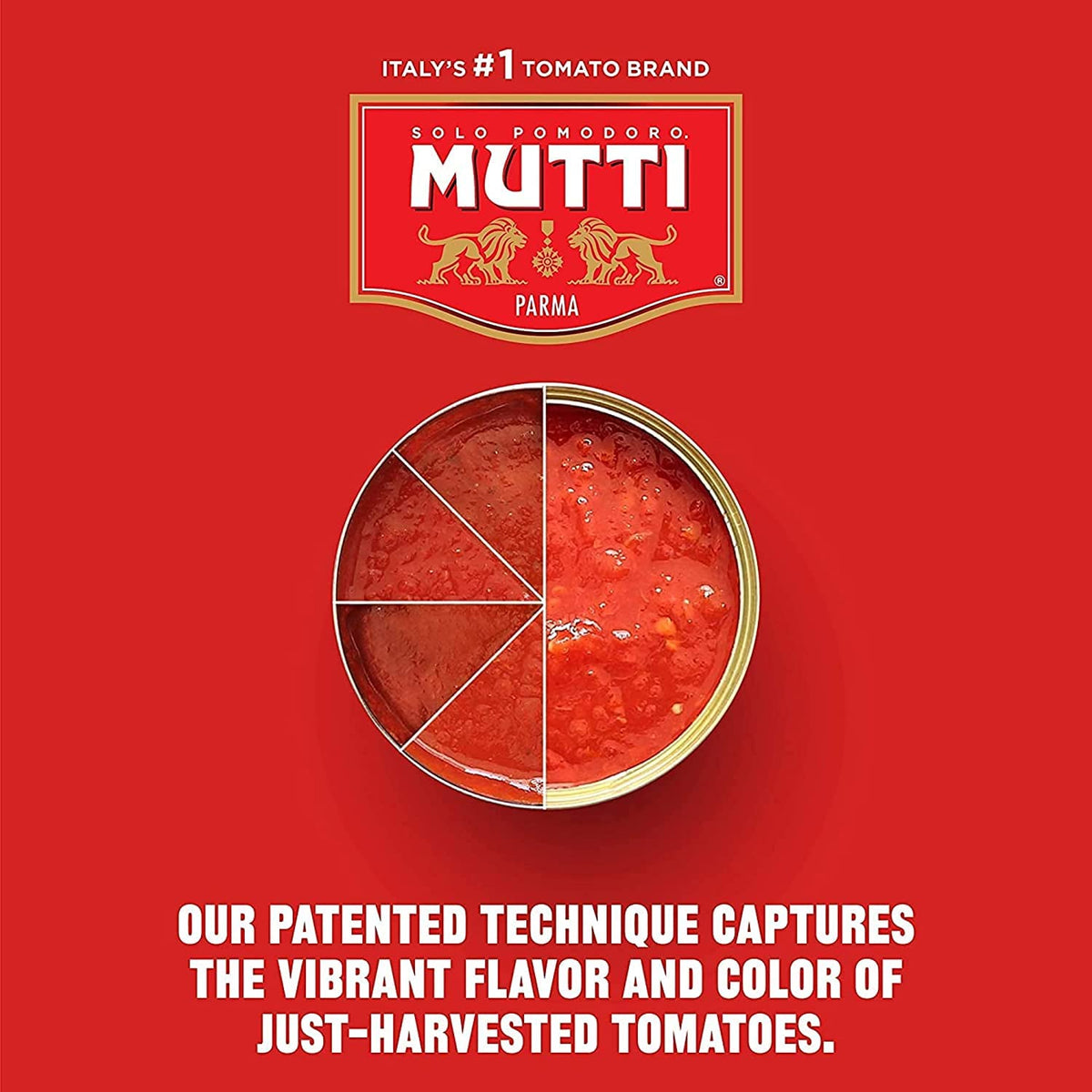 Mutti Organic Tomato Puree Passata cooking ideas page suggests pasta sauce and soup uses.