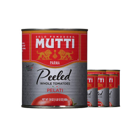 Mutti whole peeled pelati tomatoes close-up, bright color ideal for rich sauces