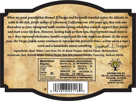 MV Vargas garlic pepper jerky close-up highlighting extra-dry texture and bold flavor