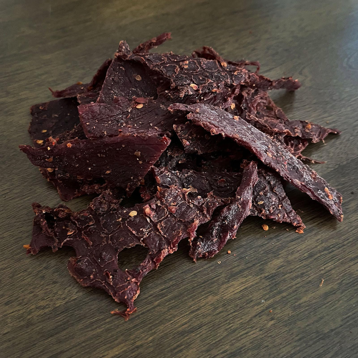 MV Vargas California Dry Style Beef Jerky hot-spicy packaging emphasizes resealable design