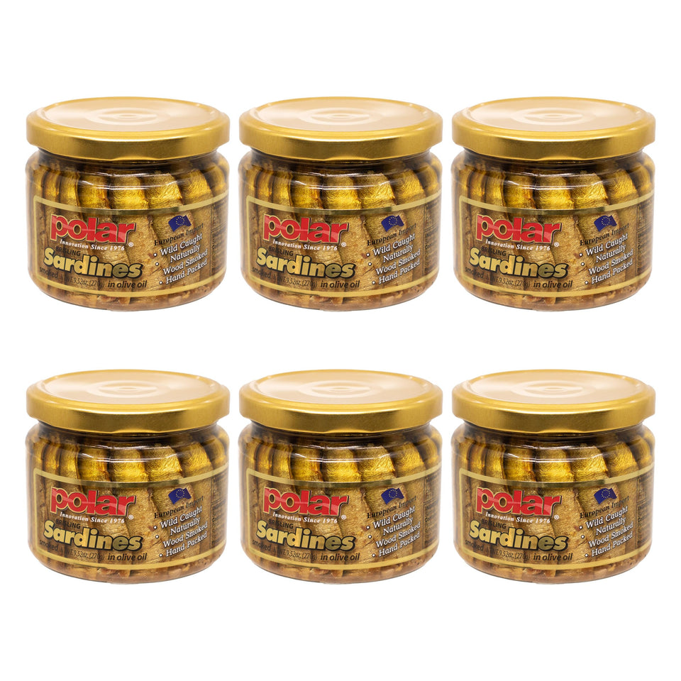 MW Polar Brisling sardines in olive oil jar, premium protein and omega-3