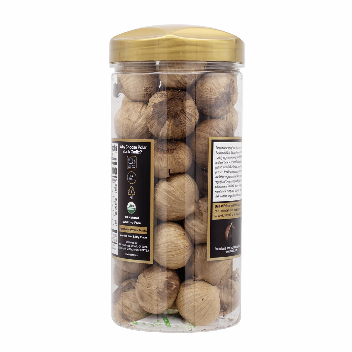 MW Polar Organic Black Garlic easy-peel bulbs for quick meal prep.