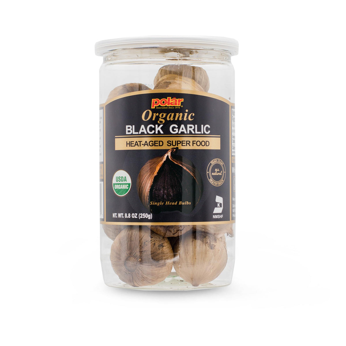 MW Polar Organic Black Garlic whole bulbs ready to eat and naturally sweet