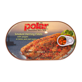 MW Polar peppered smoked herring pack of 12 offers bold flavor for snacking.