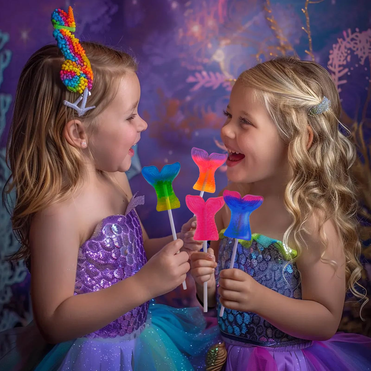 MXZGKCL Mermaid Lollipops spark imagination with colorful visuals
