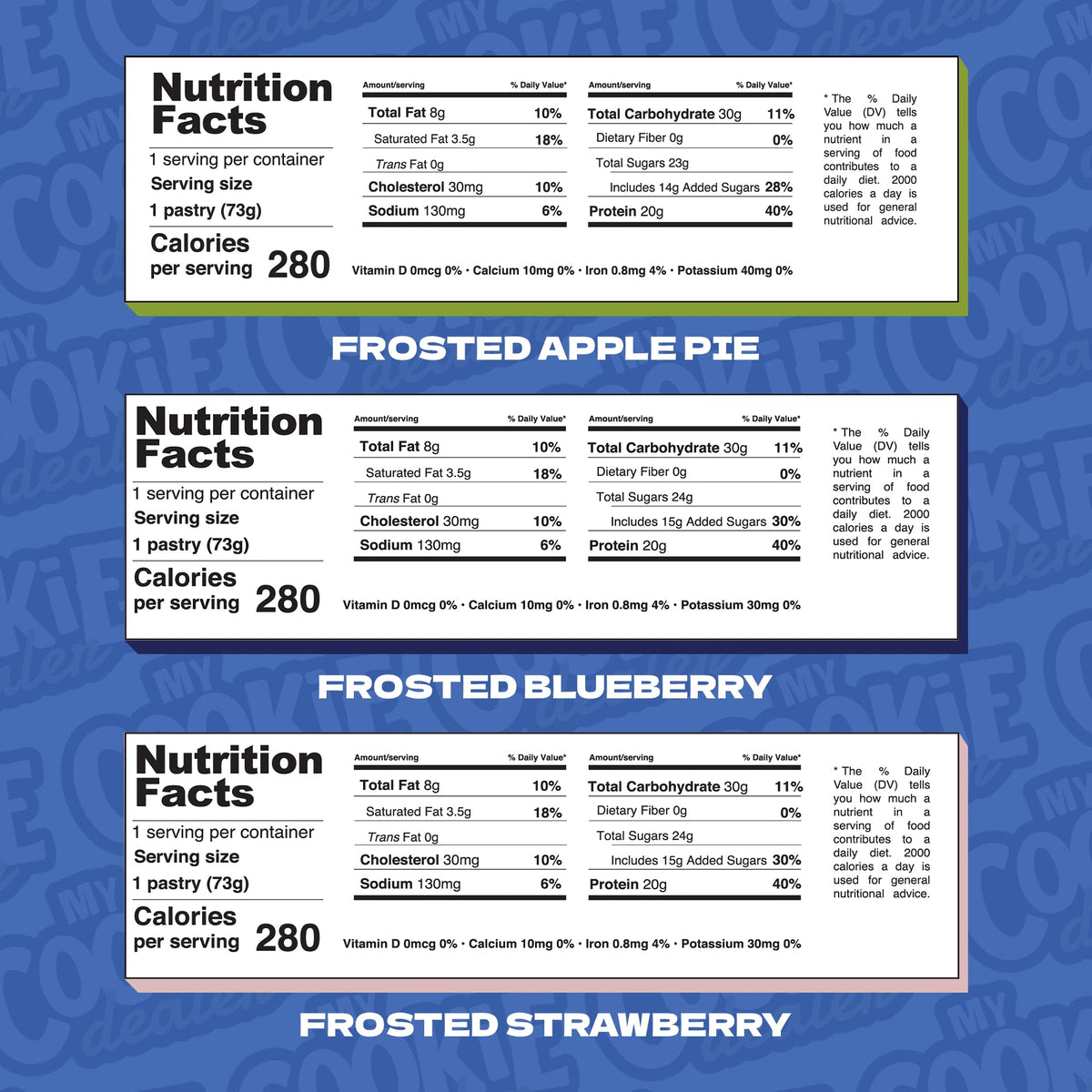 My Cookie Dealer Protein Toaster Pastry Cookies & Creme—frosted dessert alternative.