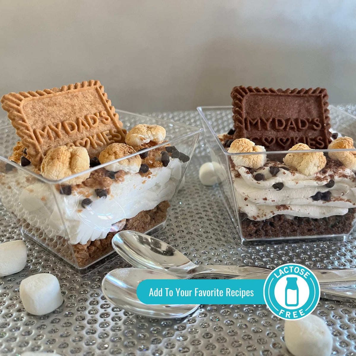 My Dad's Cookies dairy-free and kosher certified, suitable for various diets.