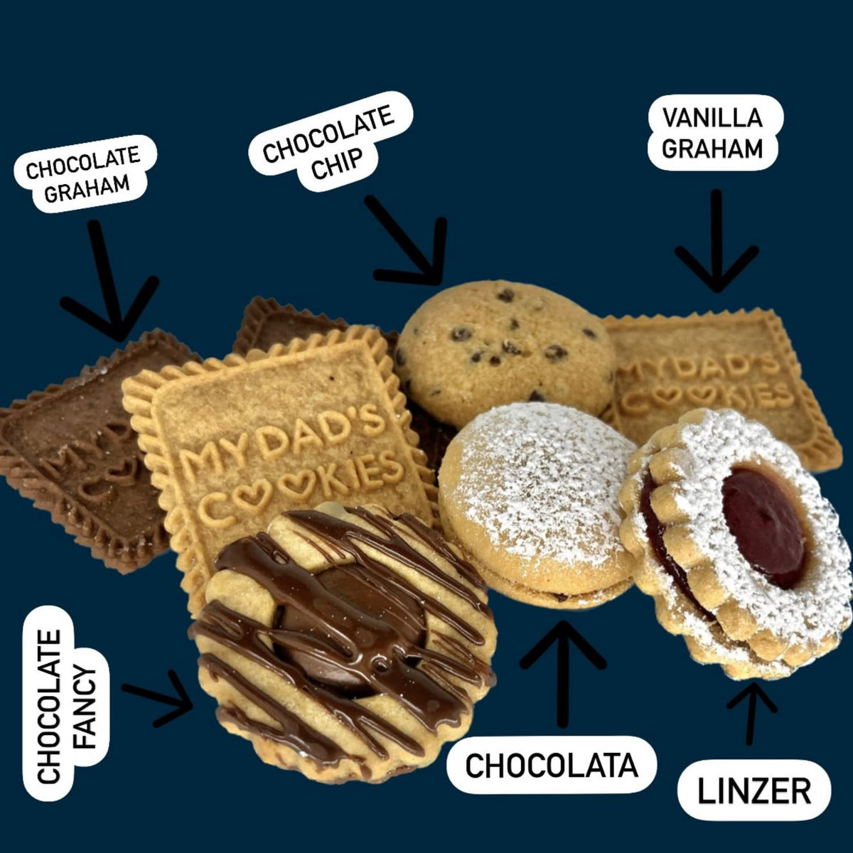 My Dad's Cookies Linzer cookies with jam center, tea-time favorite.