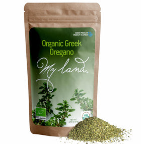 MY LAND oregano leaves close-up on Mount Olympus for cooking aroma