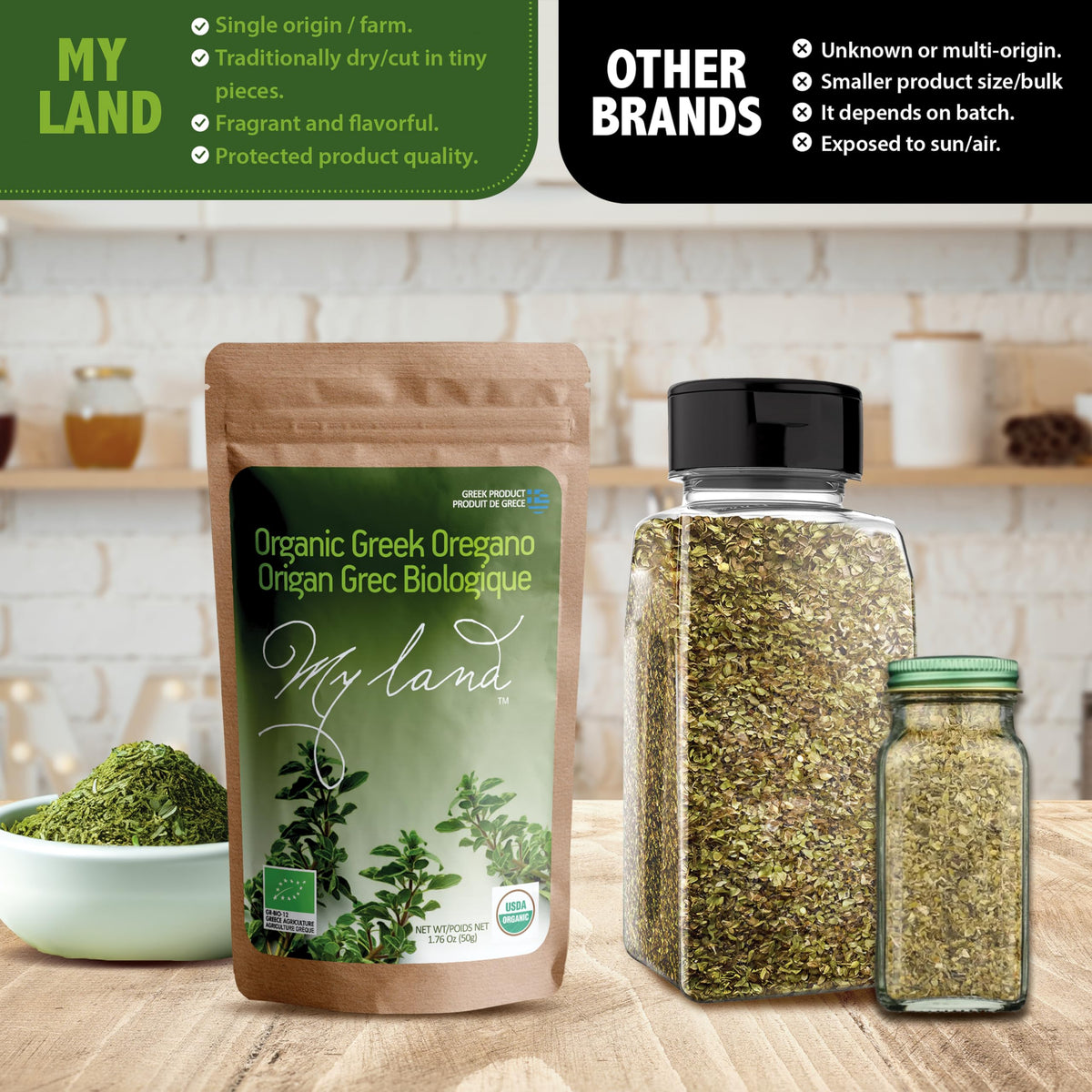 MY LAND oregano in a warm soup adding earthy warmth