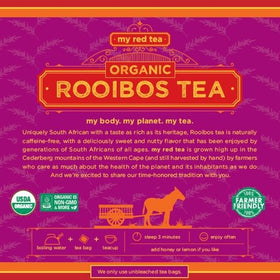 My Red Tea Rooibos is caffeine-free for anytime family sipping