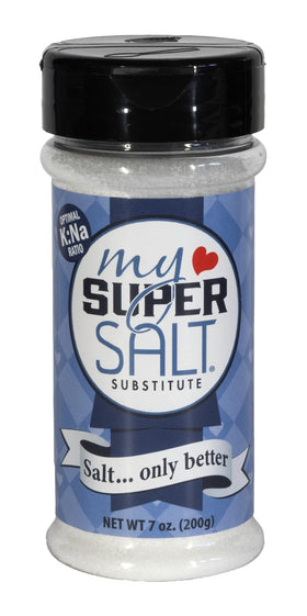 My Salt SUPER SALT bottle pour for flavorful meals with 85% less sodium.