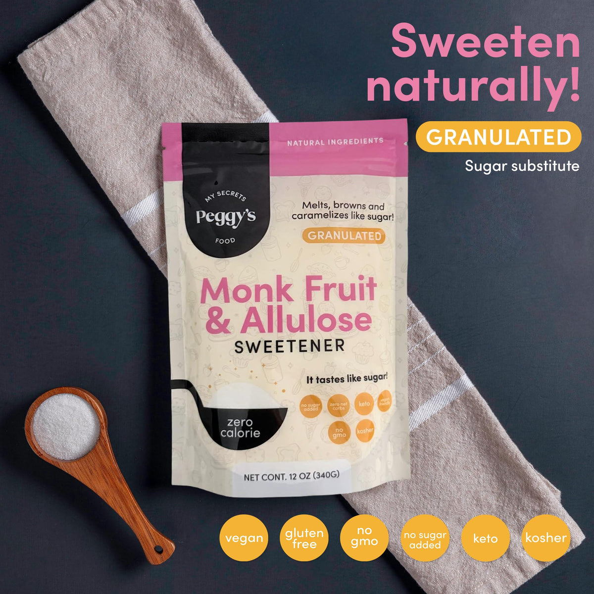 My Secrets Peggy’s Food baking sugar-free sweetness supports tasty cookies and cakes