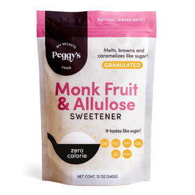 My Secrets Peggy’s Food monk fruit & allulose bottle pour for zero-calorie sweetness