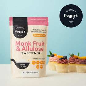 My Secrets Peggy’s Food smoothie in a glass shows easy blending and light sweetness
