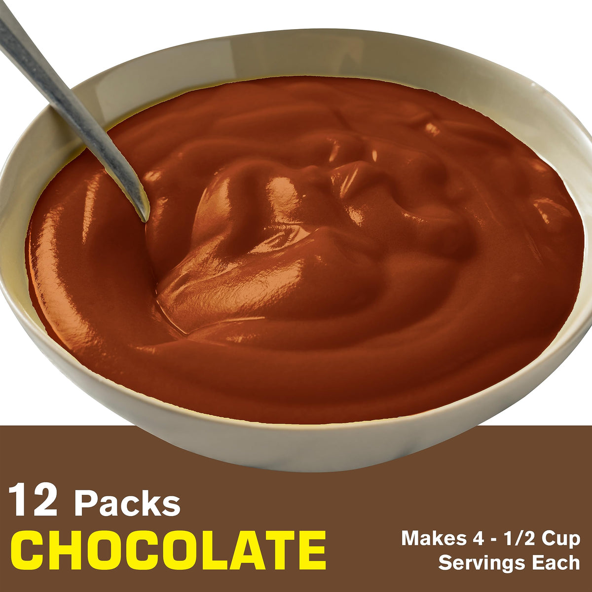 Serving My-T-Fine Chocolate Pudding in a bowl for family dessert.