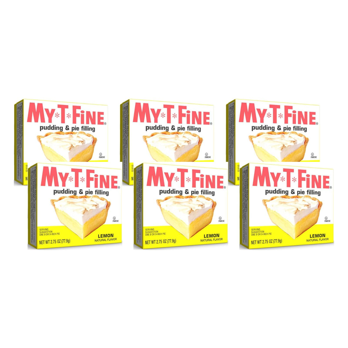 My-T-Fine lemon pudding 6-pack front view, premium dessert option