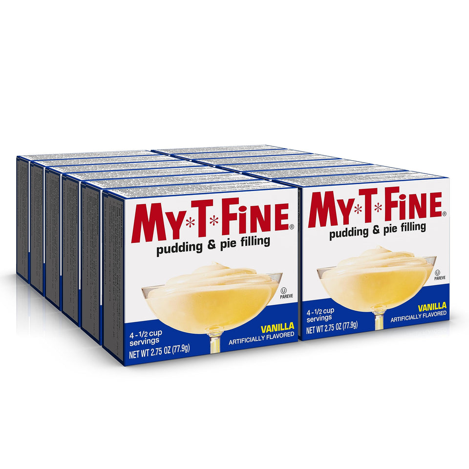 My-T-Fine vanilla pudding dessert mix front-box view for easy desserts
