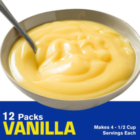 Creamy vanilla pudding prepared from My-T-Fine mix in a serving dish