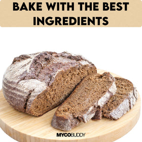 Myco Buddy rye berries scoop image for easy measurement in soups and baking.