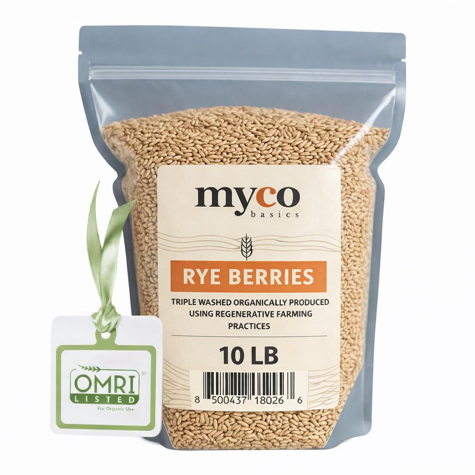 Mycology Basics rye berries bulk bag with clean grain quality for precise prep