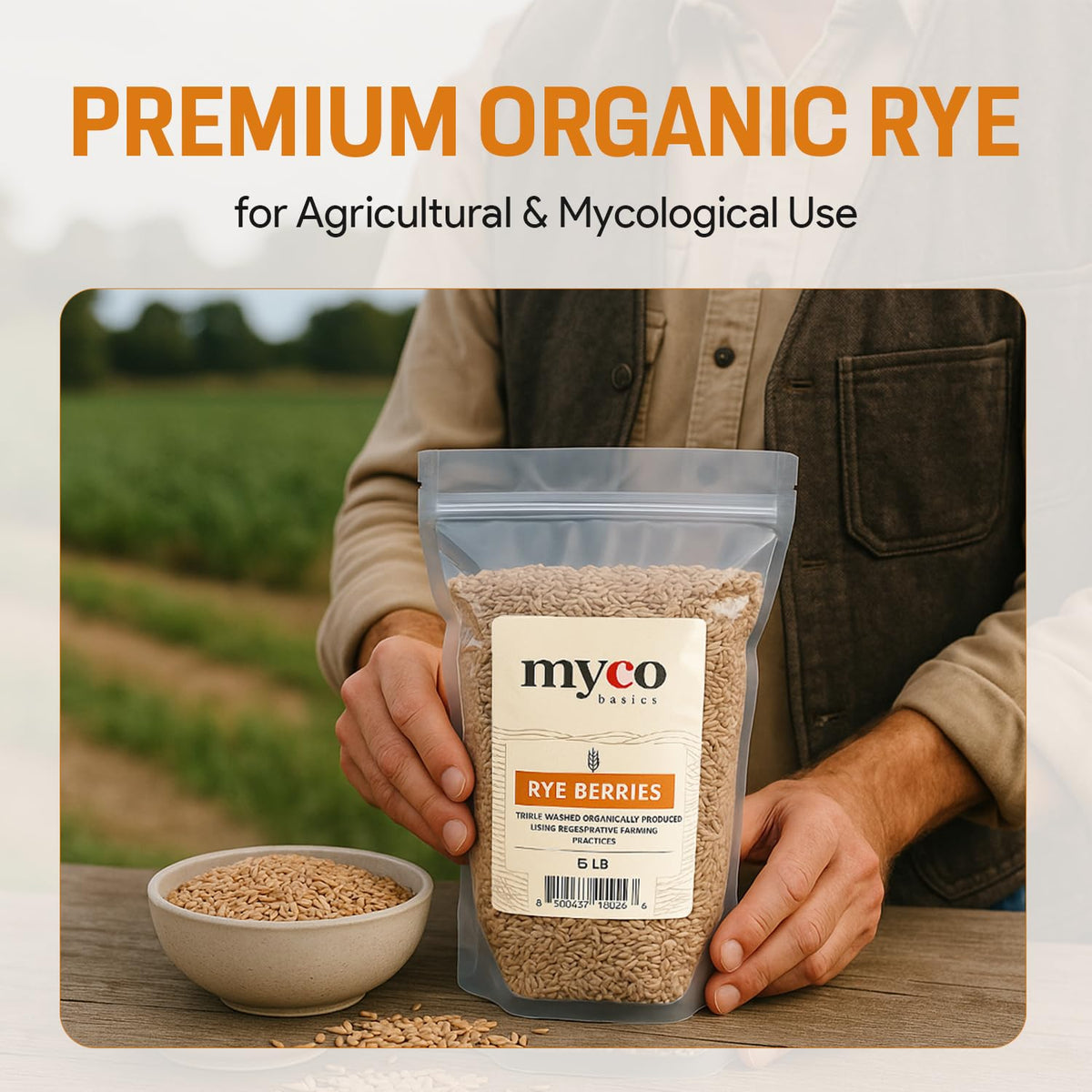 Mycology Basics ready-to-use rye berries versatile for spawn prep
