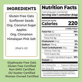 MYLK LABS Apple Cinnamon Oatmeal Cup on-the-go meal option