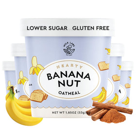 Mylk Labs Banana Nut Oatmeal Cup front view, a convenient on-the-go breakfast