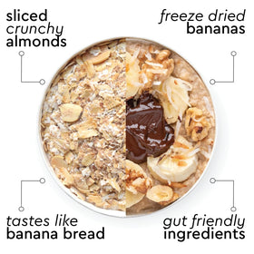Mylk Labs Banana Nut Oatmeal Cup being prepared with hot water