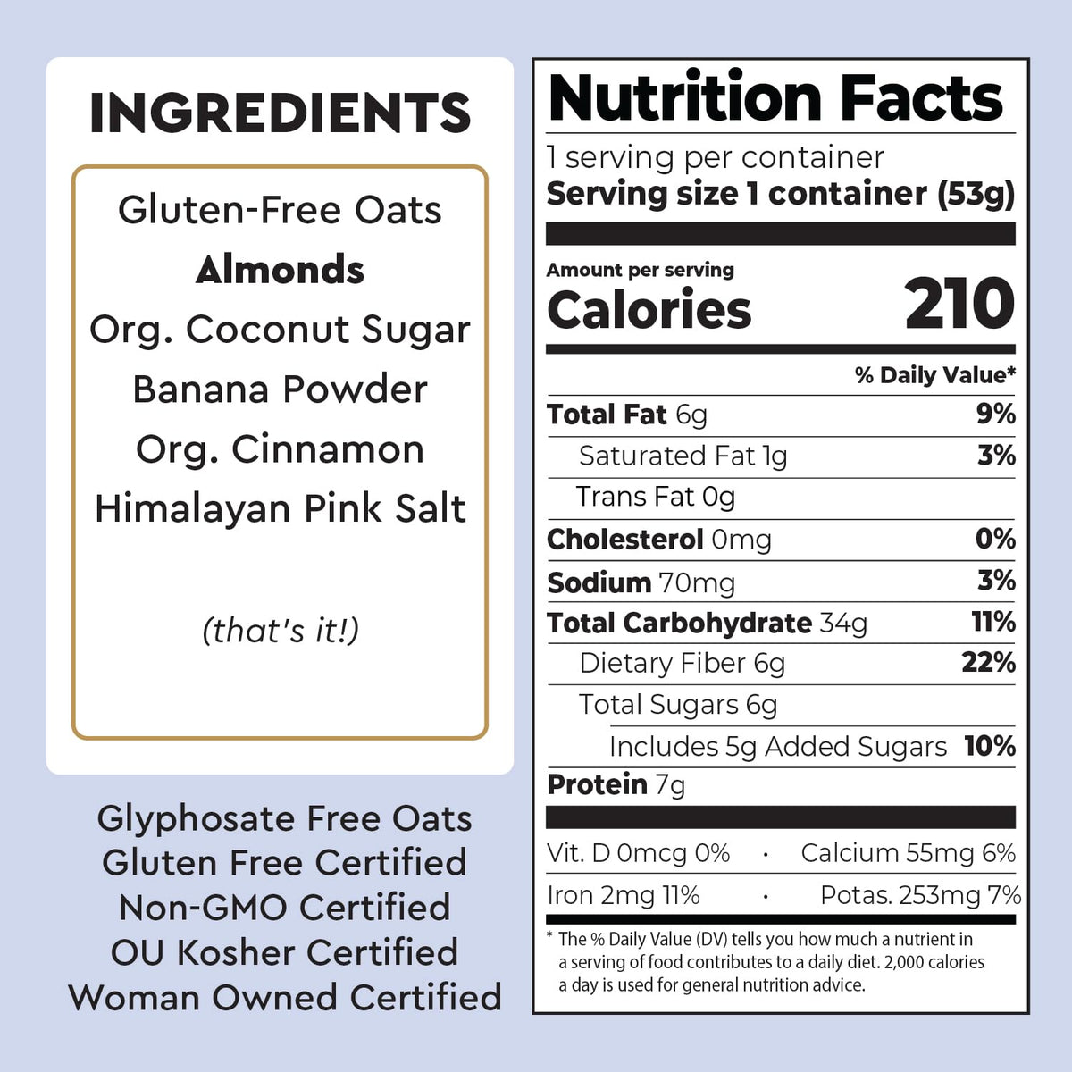 Mylk Labs Banana Nut Oatmeal Cup packaging on a store shelf