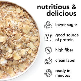 MYLK LABS Roasted Almond Oatmeal Cup quick prep with hot water or milk, no microwave needed.