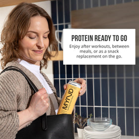 MYND chilled protein water with ice, ready-to-drink convenience during workouts.