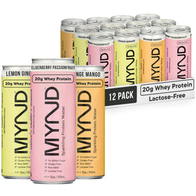 MYND Sparkling Protein Water can, refreshing lactose-free protein option for post-workout recovery.