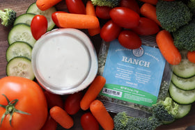 My Salt Ranch Dressing Mix dipping vegetables plate illustrating easy snack upgrade.