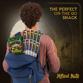 Mythical Meats alpaca stick—exotic protein boost for active snacking.