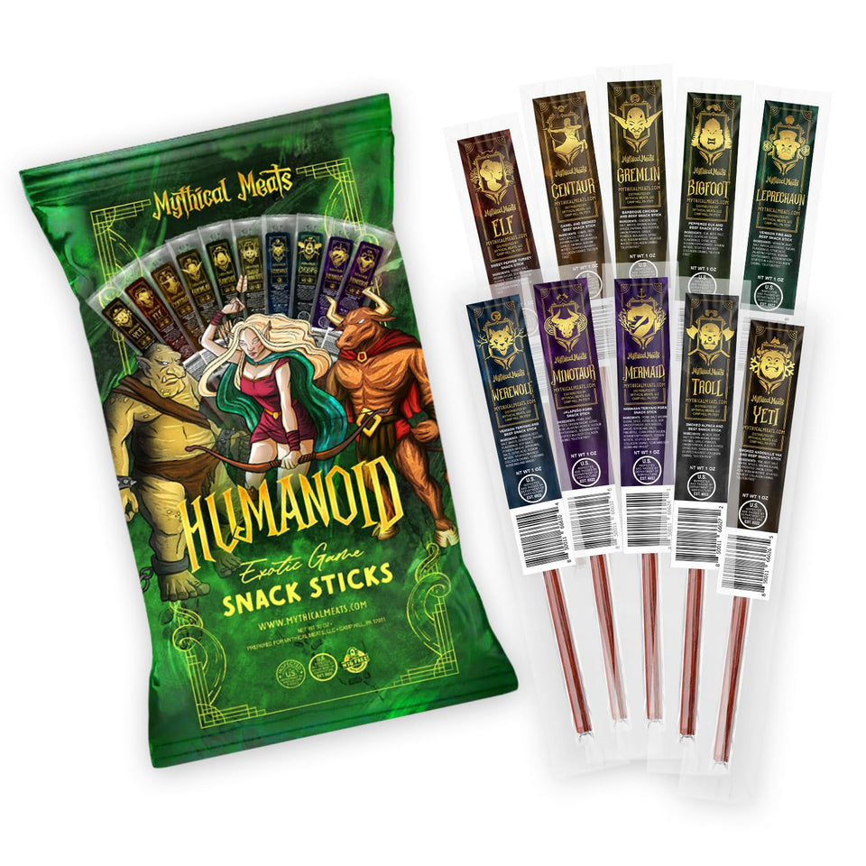 Mythical Meats elk stick—protein-packed on-the-go snack for adventures.