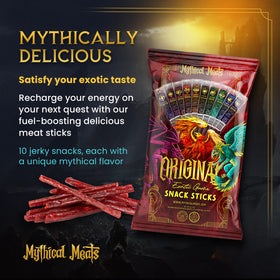 Mythical Meats Exotic Meat Sticks collection featuring unusual proteins for bold flavor exploration