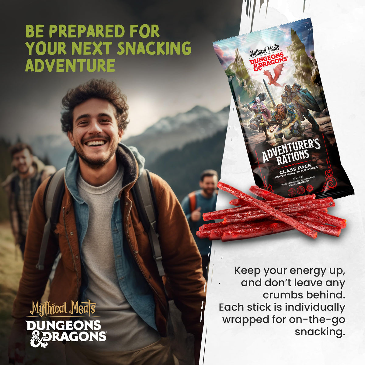 Mythical Meats road-trip snack box—perfect travel companion for snack time.